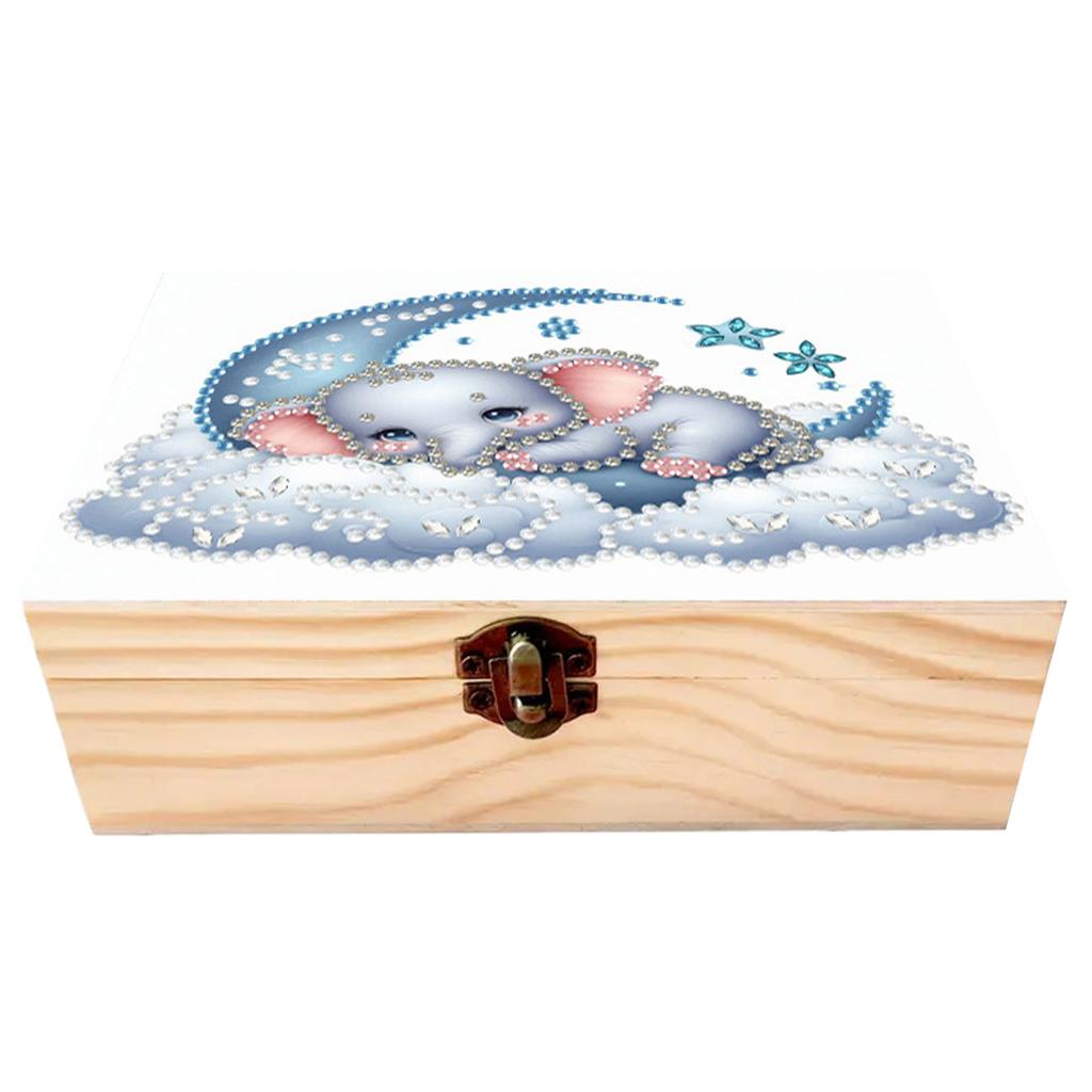 DIY Wooden 5D Diamond Art Diamond Art Storage Box DIY 5D Craft Jewelry Box for Adults Rings Beads and Jewelry Accessories