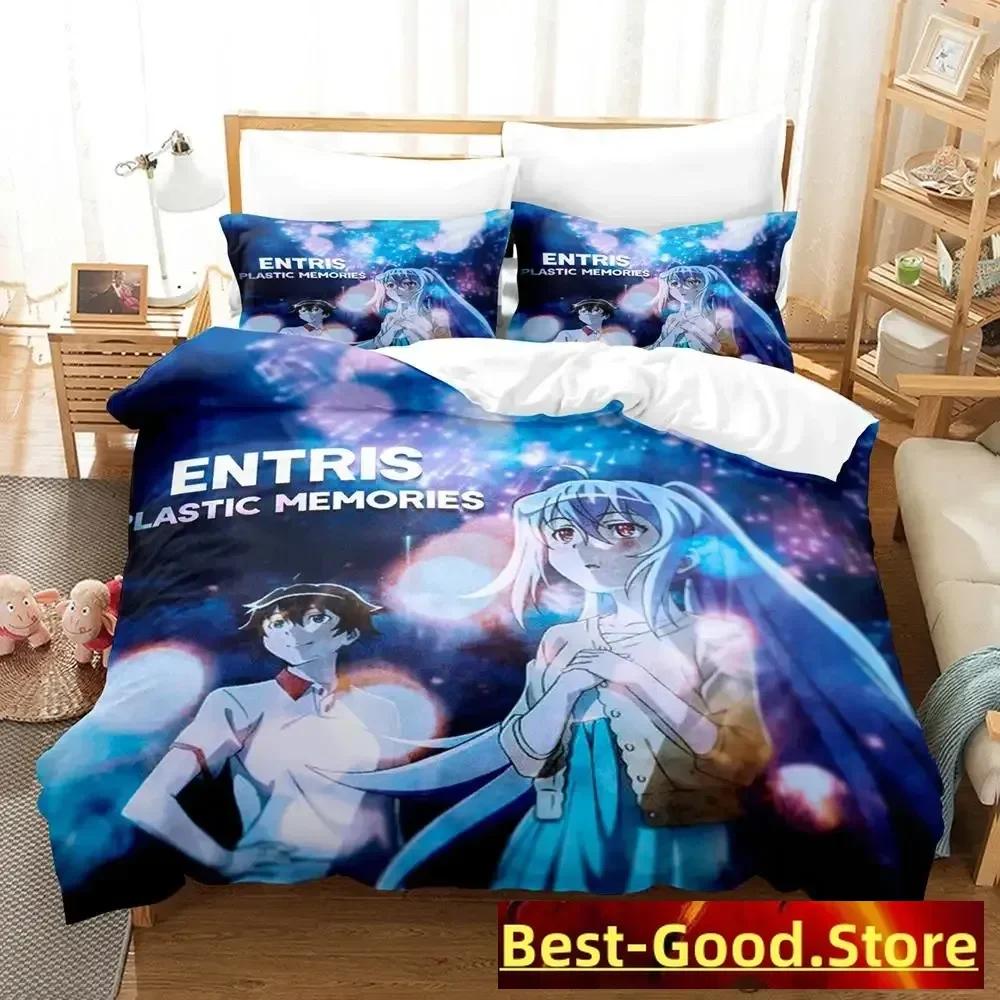 PLASTIC MEMORIES Bedding Set Printed Bed Set With Pillowcase Bed Duvet Cover Soft Single Double For Queen Super King Size