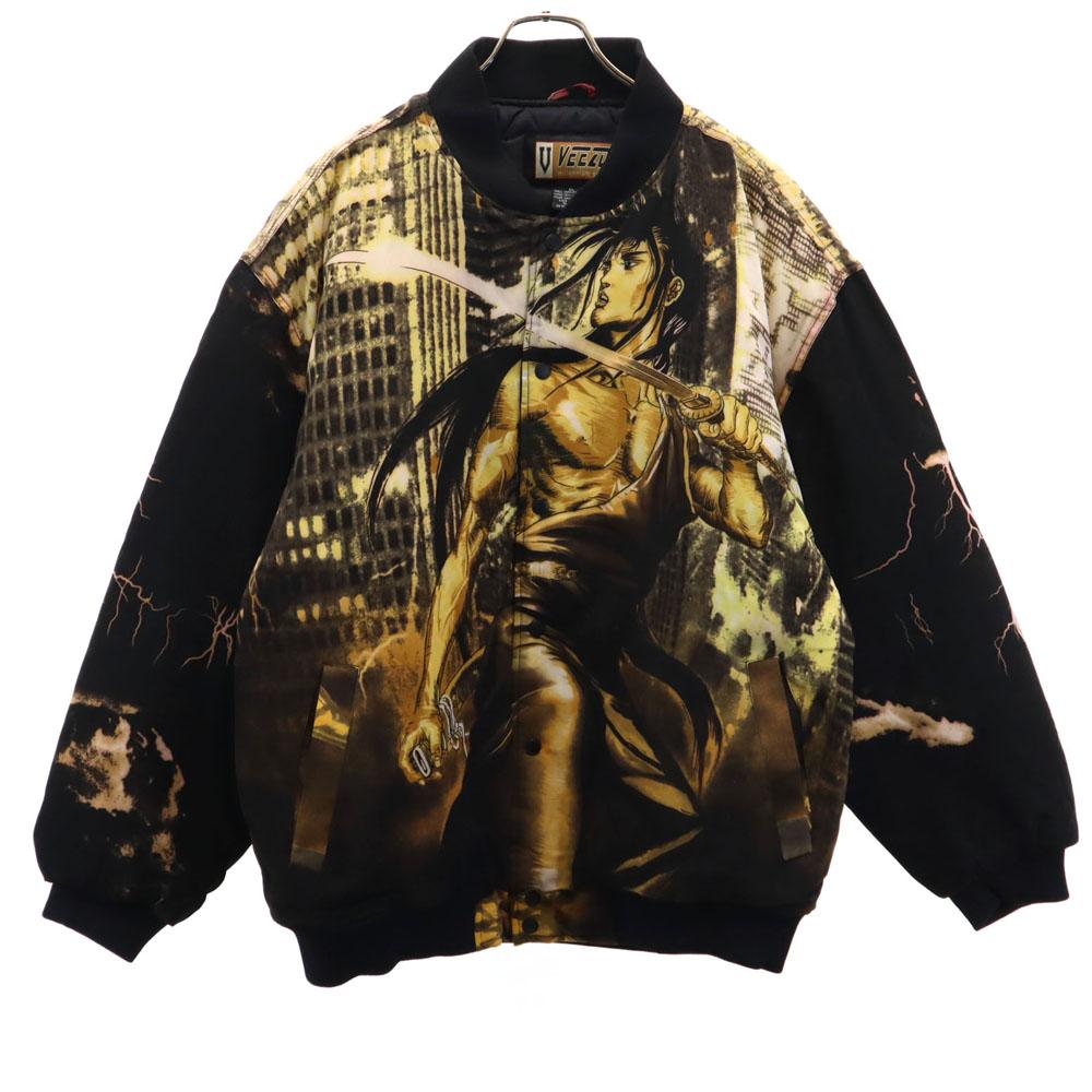 

VEELO 90-е 00-е Старая куртка-бомбер XL Серия Black Мужская Б/У