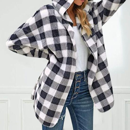 womens plaid hooded jacket