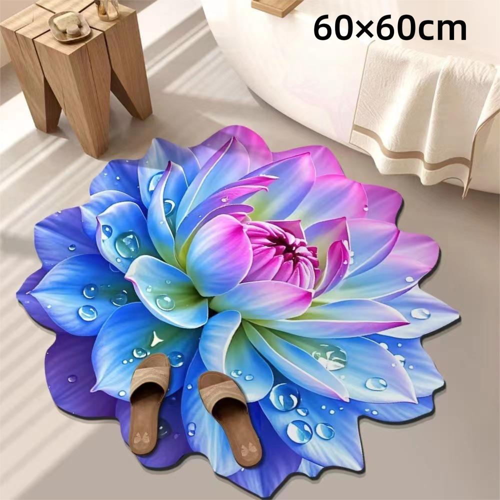 Special-shaped Flower Carpet 60/100cm Bathroom Floor Mats  for Living Room Tea Table Bedside