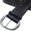 European and American punk round rivet belt, young men's and women's denim casual versatile bead brown wide belt, hot-selling models