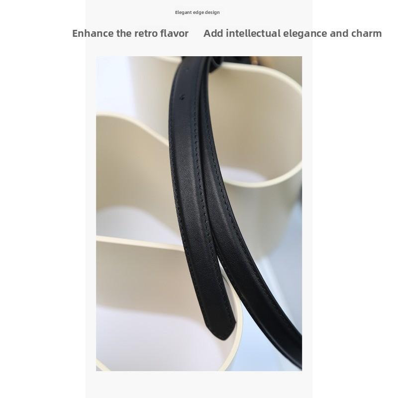 Top grain leather belt with pearl and rhinestone buckle - women's belt waist cincher