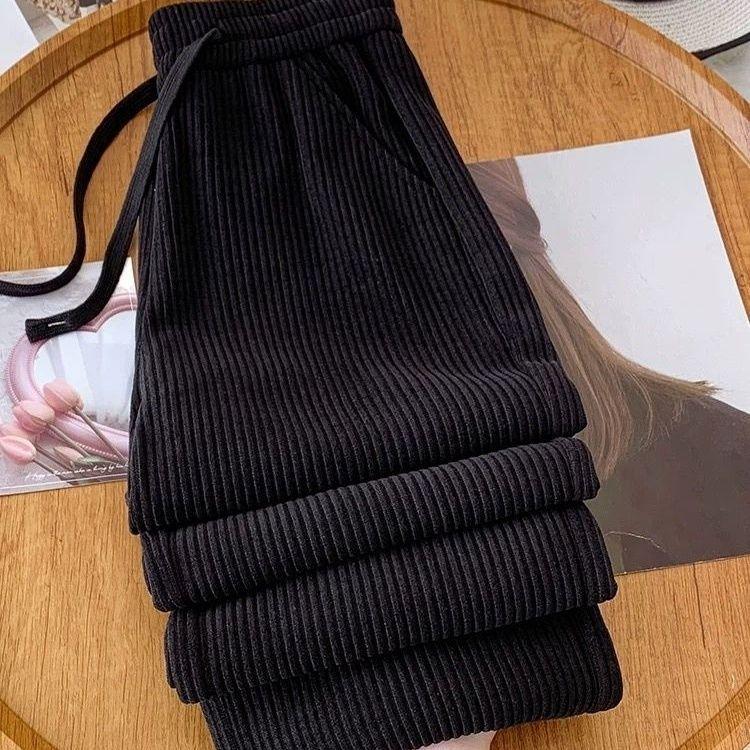 

Women s White High-Waisted Corduroy Wide-Leg Pants - Spring 2026 Versatile Casual Straight-Leg Style 27/M for 85-105 jin
