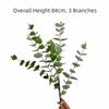 Plastic Artificial Eucalyptus Leaf Pulp Leaf Imitation Plant 3 Fork Eucalyptus 3D Printing Green Plant Decor Wedding Decoration