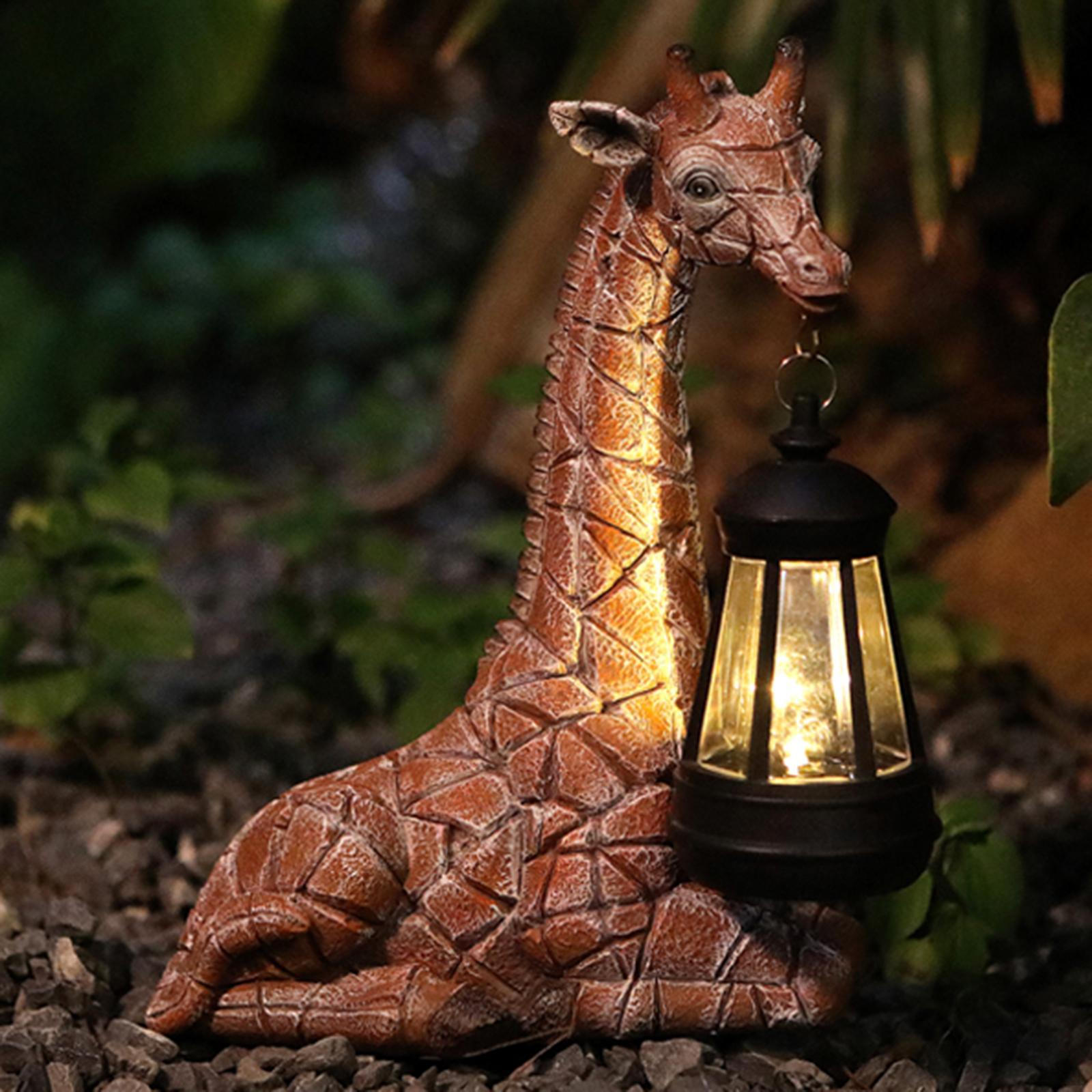 

Садовая статуя жирафа, фигурка животного с солнечным светом, художественный декор, украшение, скульптура на открытом воздухе Giraffe