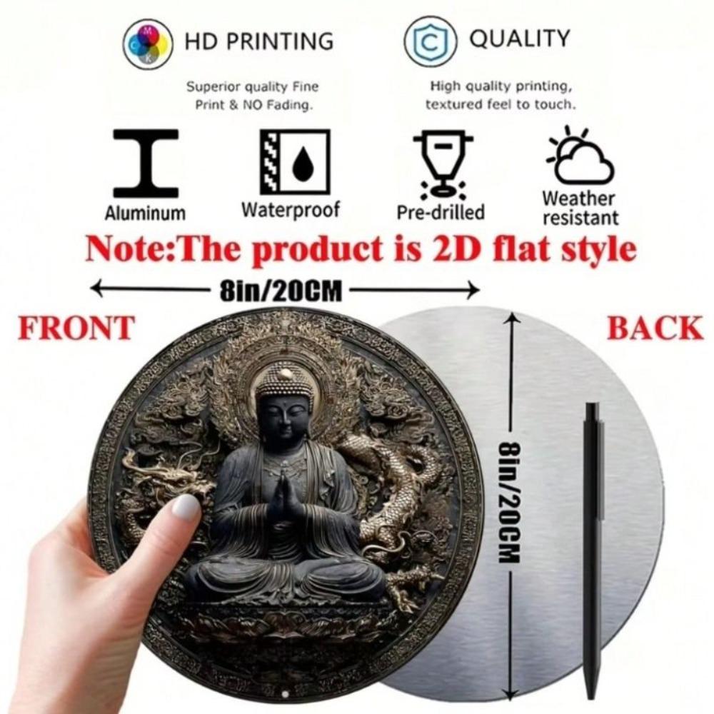 Metal Poster Buddha Dragon Vintage Wall Decor Bar