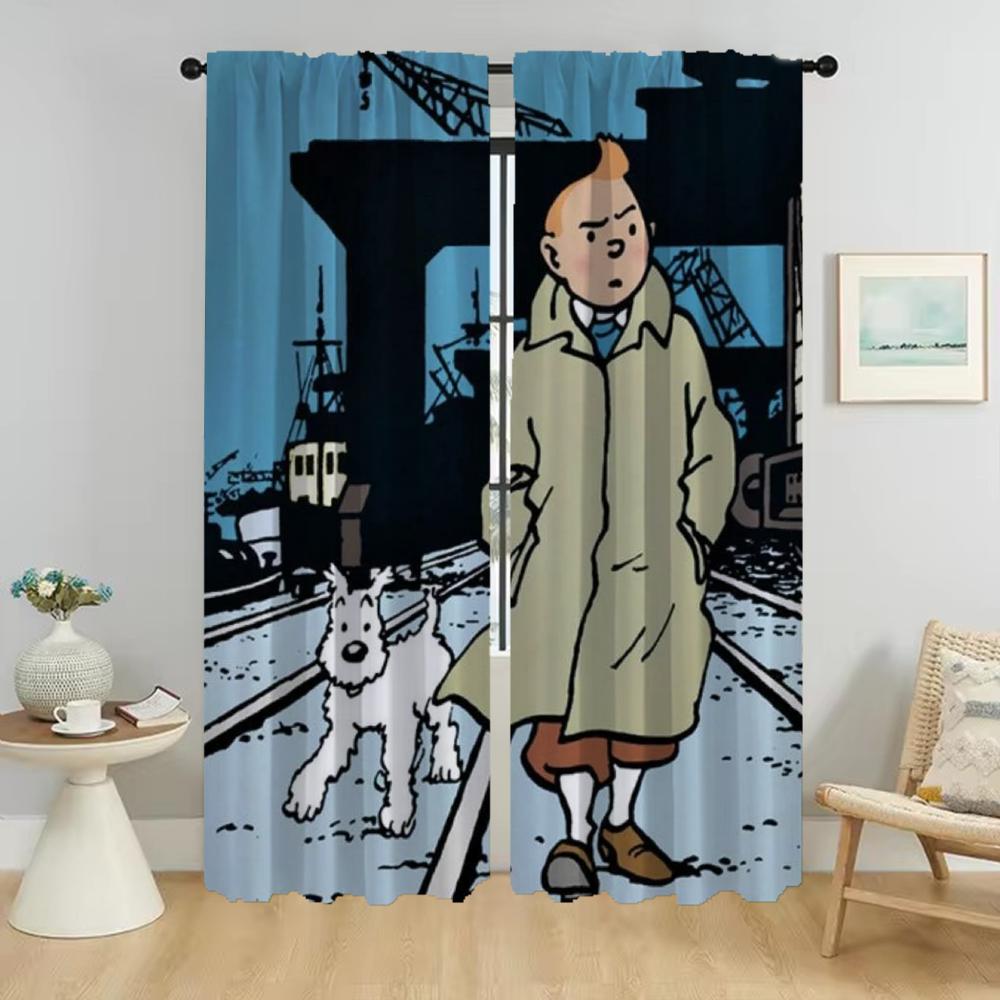 

Blackout Tin Tines Anti Mosquito Curtains Living Room Shades Curtain Home Interior Partition Kitchen Child Set Of 2 Made Polyester Washable Ready W100*H130(CM)-Grommet top&2PCS