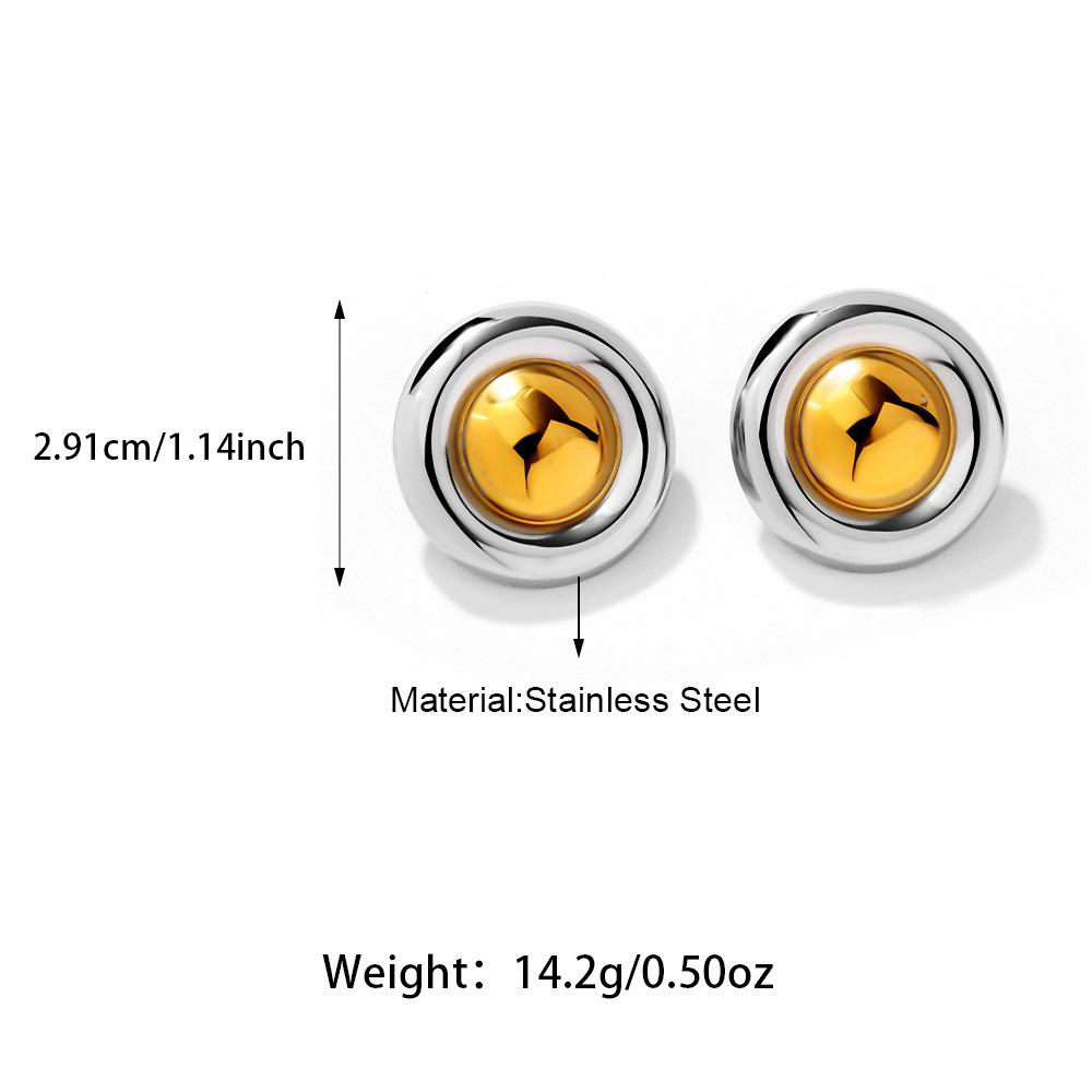 

Геометрические серьги-пусеты с цветными блоками: Модная нержавеющая сталь для женщин в золотом и серебряном цвете