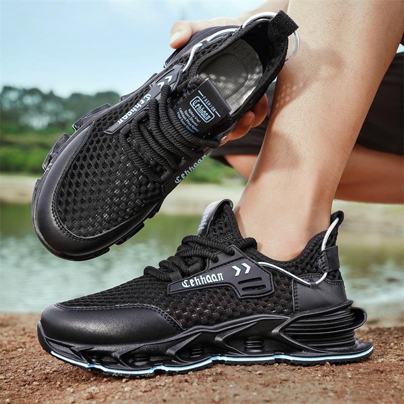 Fashion Summer 2025 Mesh Hollow Running Shoes Thick Bottom Sports Shoes Trendy Student Casual Shoes Breathable Comfortable Rubber Sole