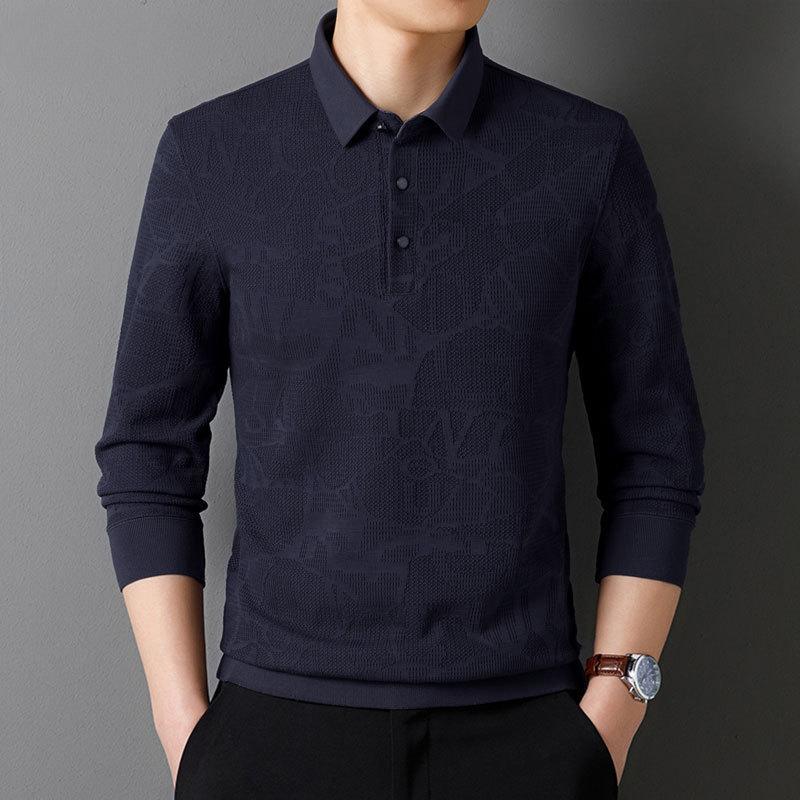 

Весенний мужской вязаный свитер с длинными рукавами, высококачественный жаккардовый повседневный деловой свитер, новый национальный стиль, рубашка-поло 4XL