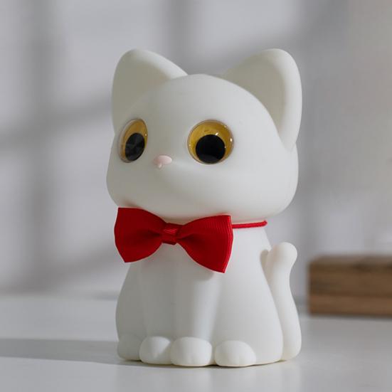 Silicone Night Light Soft Glow Dimmable Touch Control Cute Cat Shape USB Rechargeable Nursing Light LED Night Lamp
