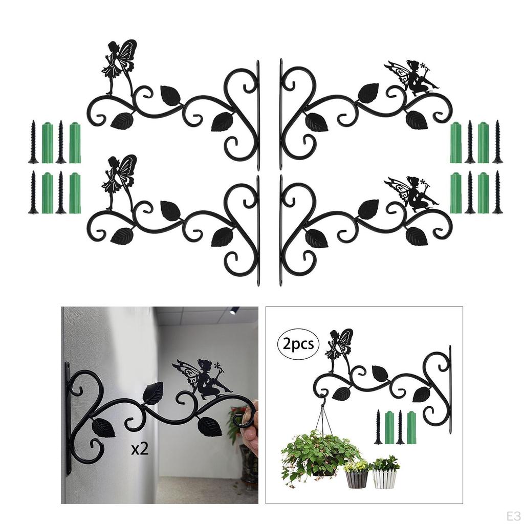 Hanging Hook Wall Mounted 2x Decorative Bird Feeder er Flower Leaf Shape Durable Hanger Hooks Stand