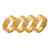 18K Gold-Plated Stainless Steel Prong-Set Plum Blossom CZ Ring - Simple, Non-Fading Fashion Jewelry