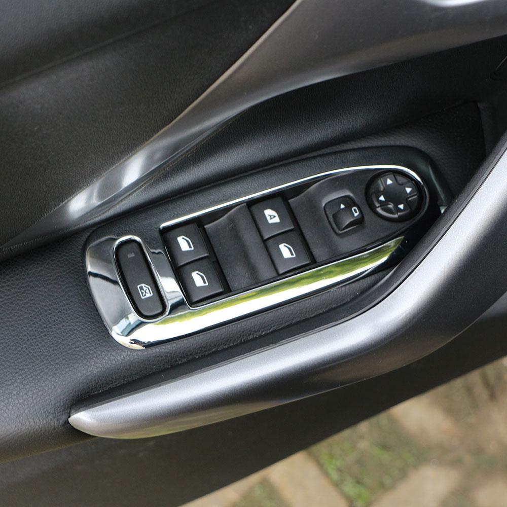4PCS Windows Lifter Panel Cover Trim for Peugeot 2008 208 2014-2019 ABS Door Window Lift Button Switch Decoration Sticker Accessories