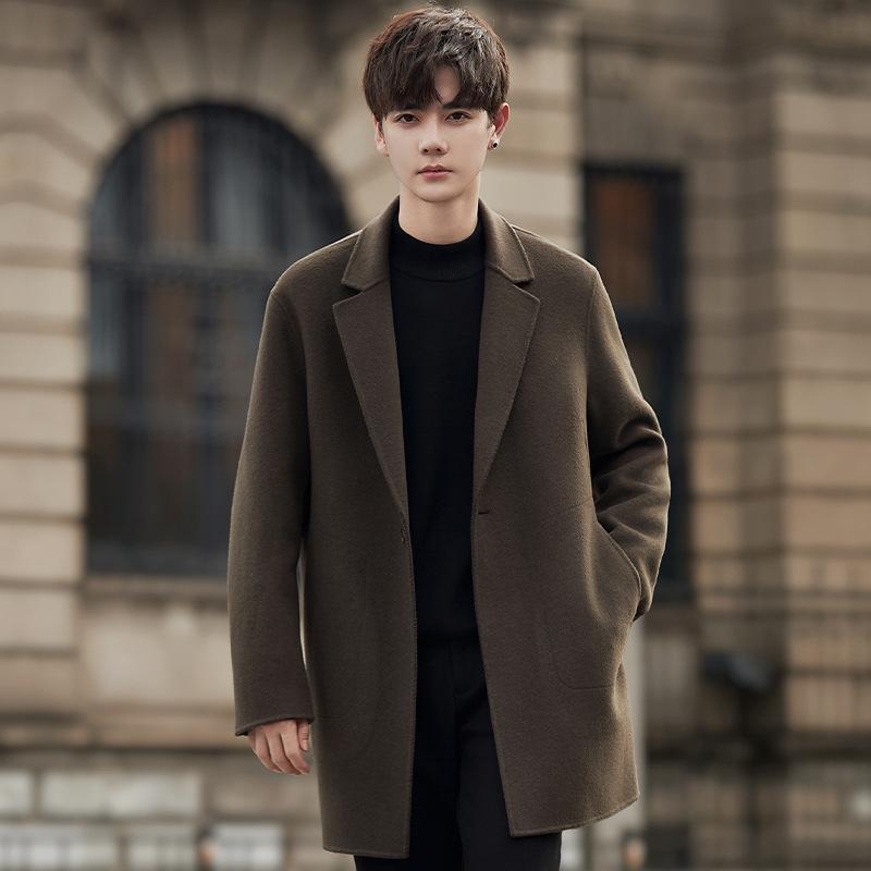 Wool Woolen Coat Men's Short Non-cashmere Coat Korean Version Double-sided Suit High-end Sense