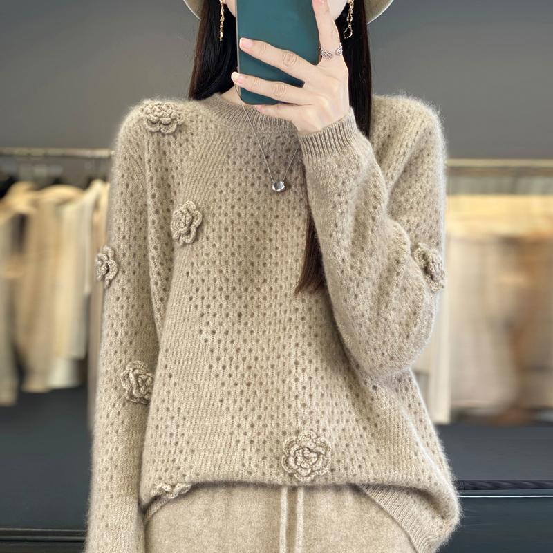 Women Sweater 100% Wool MODERN NEW SAGA O-neck Knit Pullover Thick Winter Jumpers Female Knit Tops