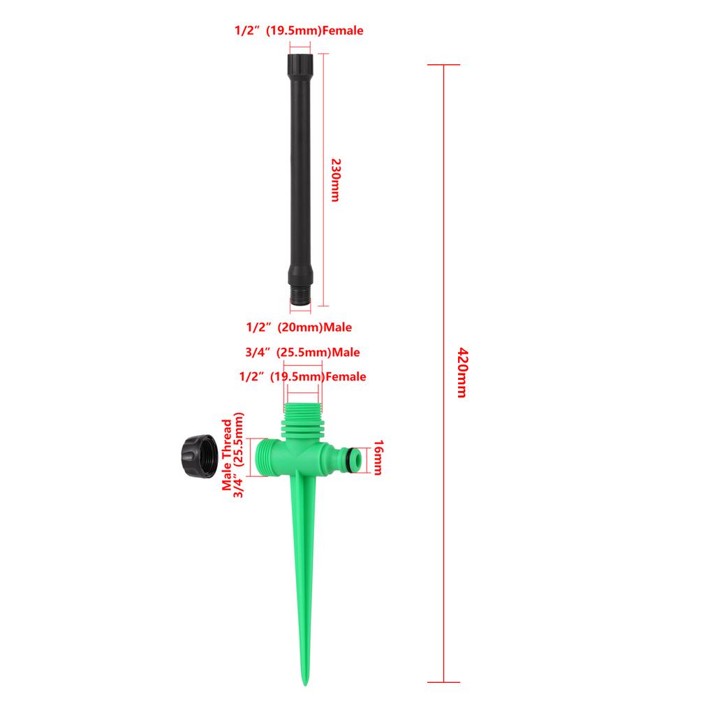 1/2" 3/4" Gewinde Garten Rasen Rotierende Bewässerungsregner Automatisch 360 Grad Landwirtschaft Schaukelregner Bewässerung Wasserdüse