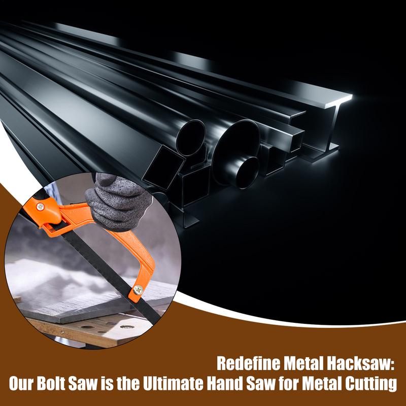 Aluminum Metal HackSaw Aluminum Hack Saw 11Inches Hand Metal Hacksaw High-Tension Hand Tools Adjustable Compact Hand Hacksaw For