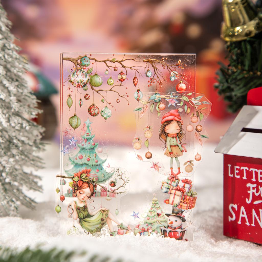 1Roll Tapes For Christmas Themed Die-cutting Tape Creative Collage Material Diary Greeting Card Cup Photo Frame Decoration Gift