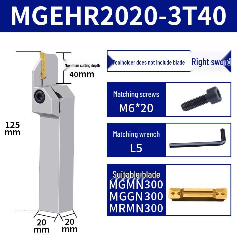 MGEHR2020-3T40 CNC External Grooving Tool Holder