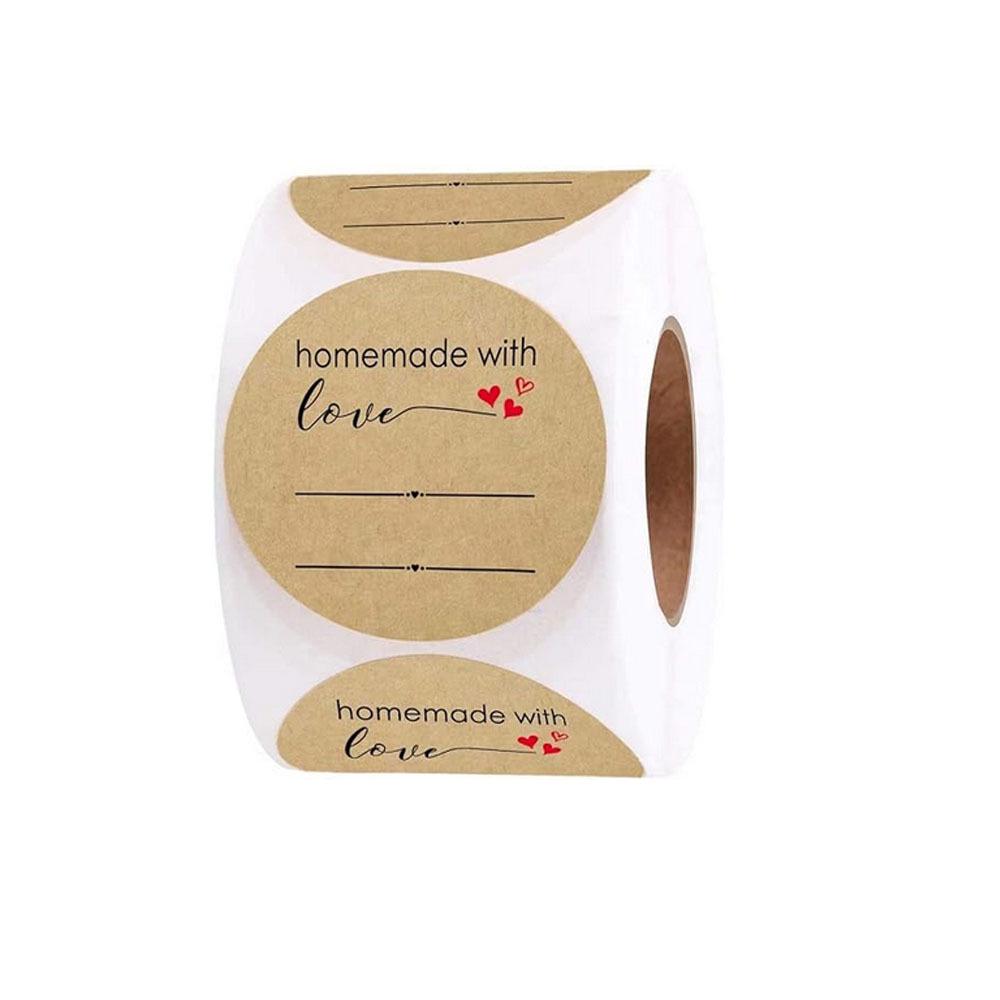 500 Kraft Paper Self-Adhesive Thank You Stickers for Baking Gifts Sealing Labels