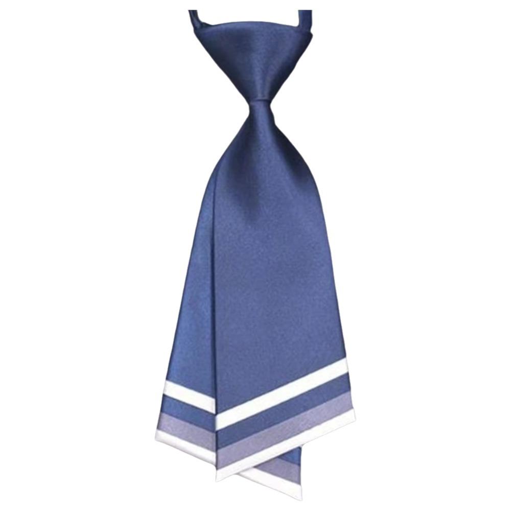 Stripe Children Tie Double-layer School Uniform Tie Fashion Small Necktie Women темно-синий