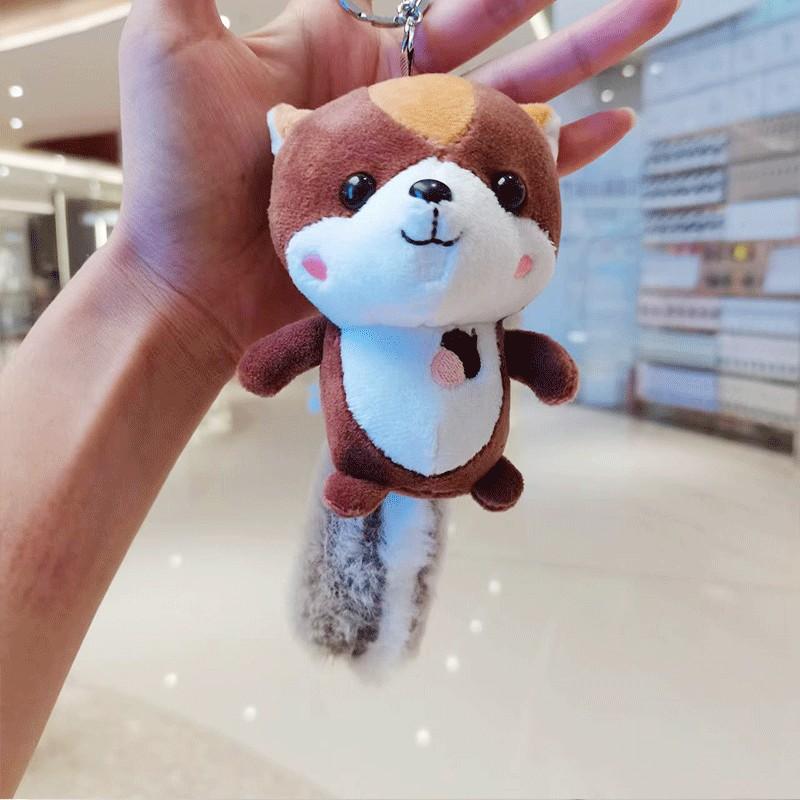 Adorable Plush Squirrel Keychain Cute Stuffed Animal Doll Gift Machine Toy