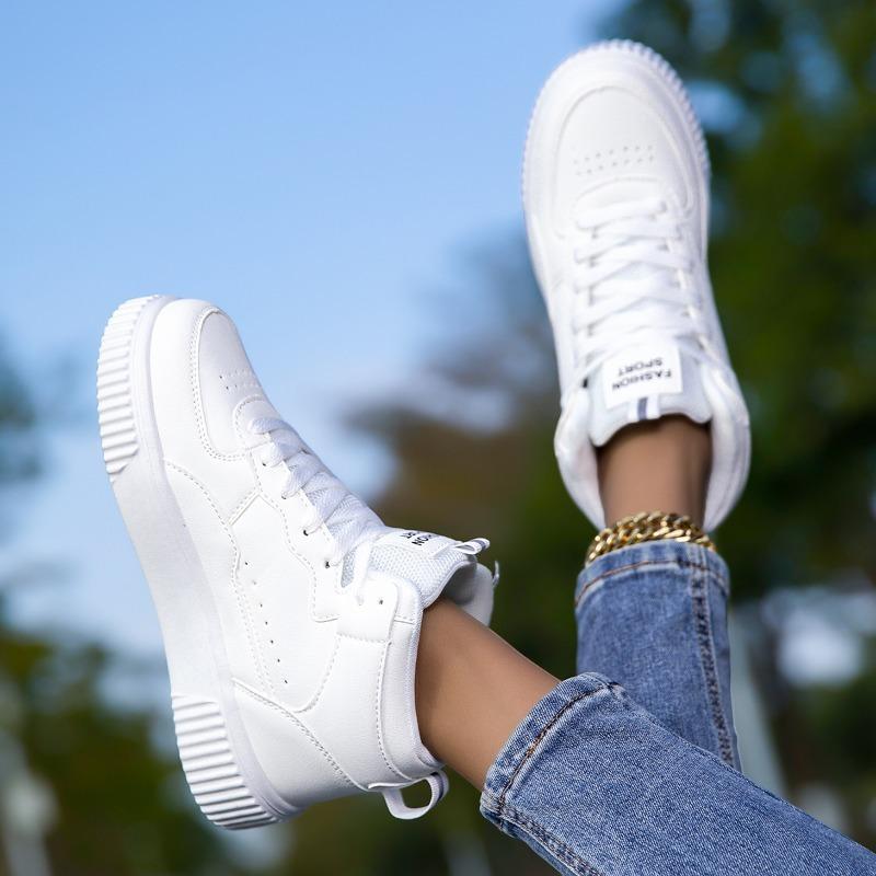 High Top Sneakers Unisex Non Slip Platform Men's Skate Shoes Spring Autumn Casual Leather Skateboard Shoes for Women