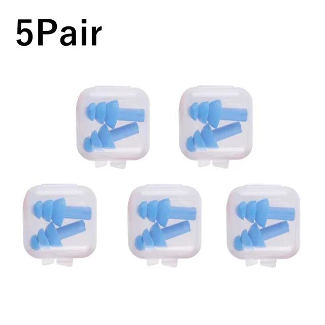 Reusable Noise Reduction Sleeping Ear Plugs Hearing Protector with Box Soft Silicone Earplugs Waterproof Swimming Ear Plugs