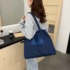 Canvas Drawstring Tote Bag Korean Style Letter Printed Handbag Fashion Nylon Shoulder Bag  Women