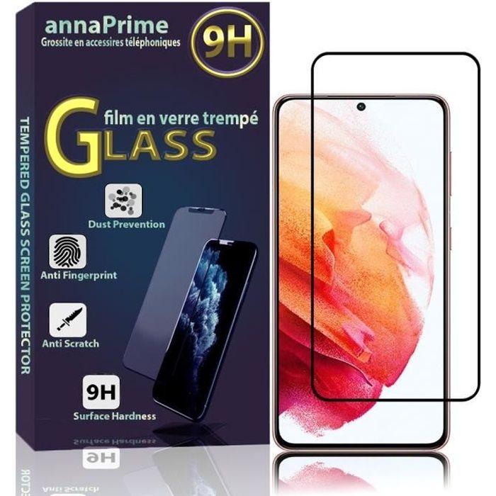 Film de protection - VCOMP - Samsung Galaxy S21 5G - Verre Trempé - Noir - Protection écran