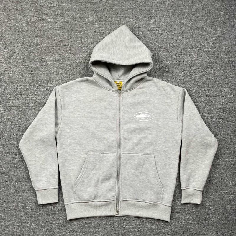Corteiz Demon Island Print Fleece-Lined Hooded
