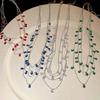 Light Luxury Water Drop Shining Choker Fashion Rhinestone Jewelry Crystal Tassel Necklace  Women
