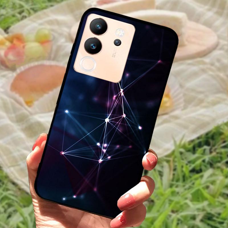 For Vivo V30 Lite Case Cover Silicone Soft Marble Black Bumper Funda Coque for vivo V2314 V30 Lite 5G Full Protective V30Lite