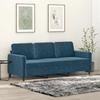 Vidaxl 3-Seater Sofa, Blue, 180 Cm, Upholstered In Velvet