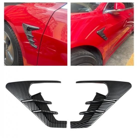 Carbon Fiber Side Fender Camera Flank Cover Trim for 2021-2022 Tesla Model 3 Y