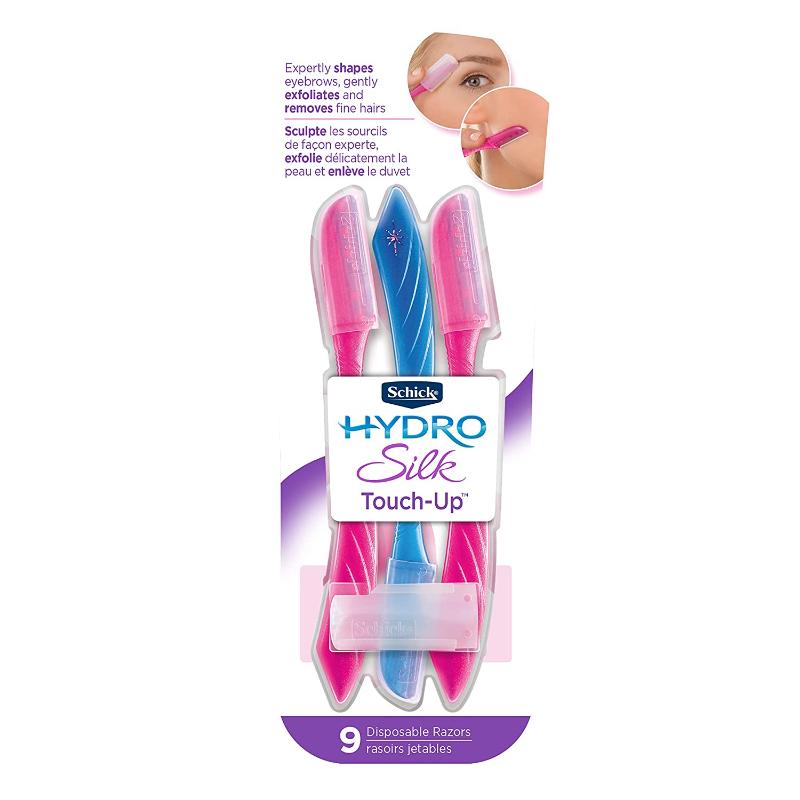 

Многоцелевой отшелушивающий инструмент для дермапланирования Schick Hydro Silk Touch-Up, бритва для бровей и бритва для лица с прецизионной крышкой, 3 шт. 3 Count (Pack of 1)
