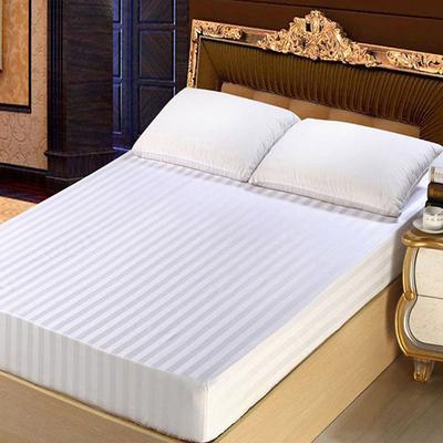 3PC Striped Fitted Sheet Set In 100% Egyptian Cotton, 600TC With Deep: 30 Cm (fits Mattresses Up To 25 Cm)