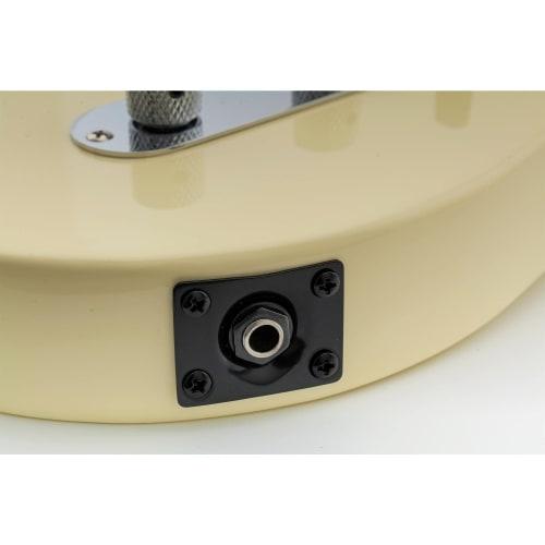 Musiclily Rectangular Electric Guitar Input Jack Plate & Socket, Black