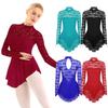 Lyrical Women's Adult Figure Ice Skating Dress Long Sleeves Dance Gymnastics Leotard Dress