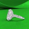 Zhuo Zhi Fan Women's S925 Sterling Silver Oval Zircon Ring 
