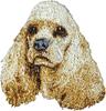 Amerikansk Cocker Spaniel, Glad Cocker - hundformad patch, broderad patch, unik dekoration för Art-Dog ryggsäck