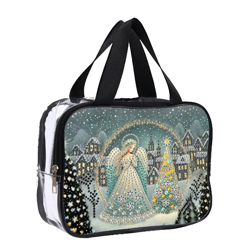 DIY Diamond Art Crystal Rhinestone Cosmetic Bag Large Capacity Diamond Dot Diamond Storage Pack for Cash Carry Daily Use Travel