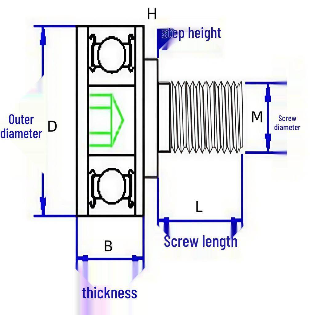 686 Stainless Steel 304 Threaded Metal Wheel Roller Bearing Pulley Guide.