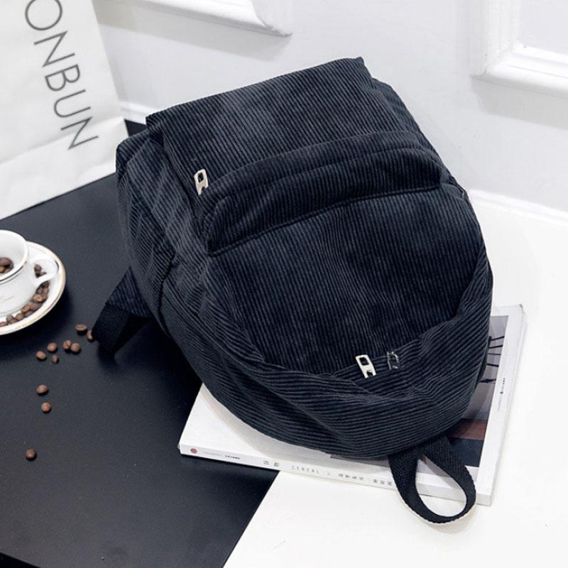 New Trend Backpack Fashion Women Corduroy Backpack College Women Solid Color School Backpack Travel Shoulder Bags For Teenagers