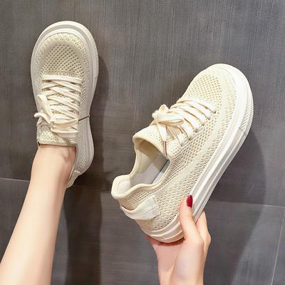 Mode Damen Freizeit Board Schuhe Sommer Mode Schnürschuhe Bequeme Outdoor Sneaker Mesh Atmungsaktiv Flache Schuhe Zapatos Planos De Mujer