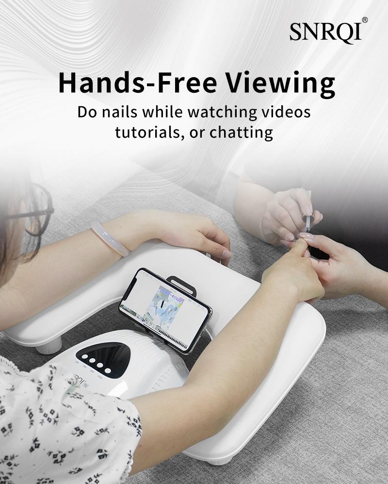 Portable U2 Nail Art Hand Rest: Detachable Stand, Inclined Design, PU Leather, Multifunctional, Height-Adjustable.
