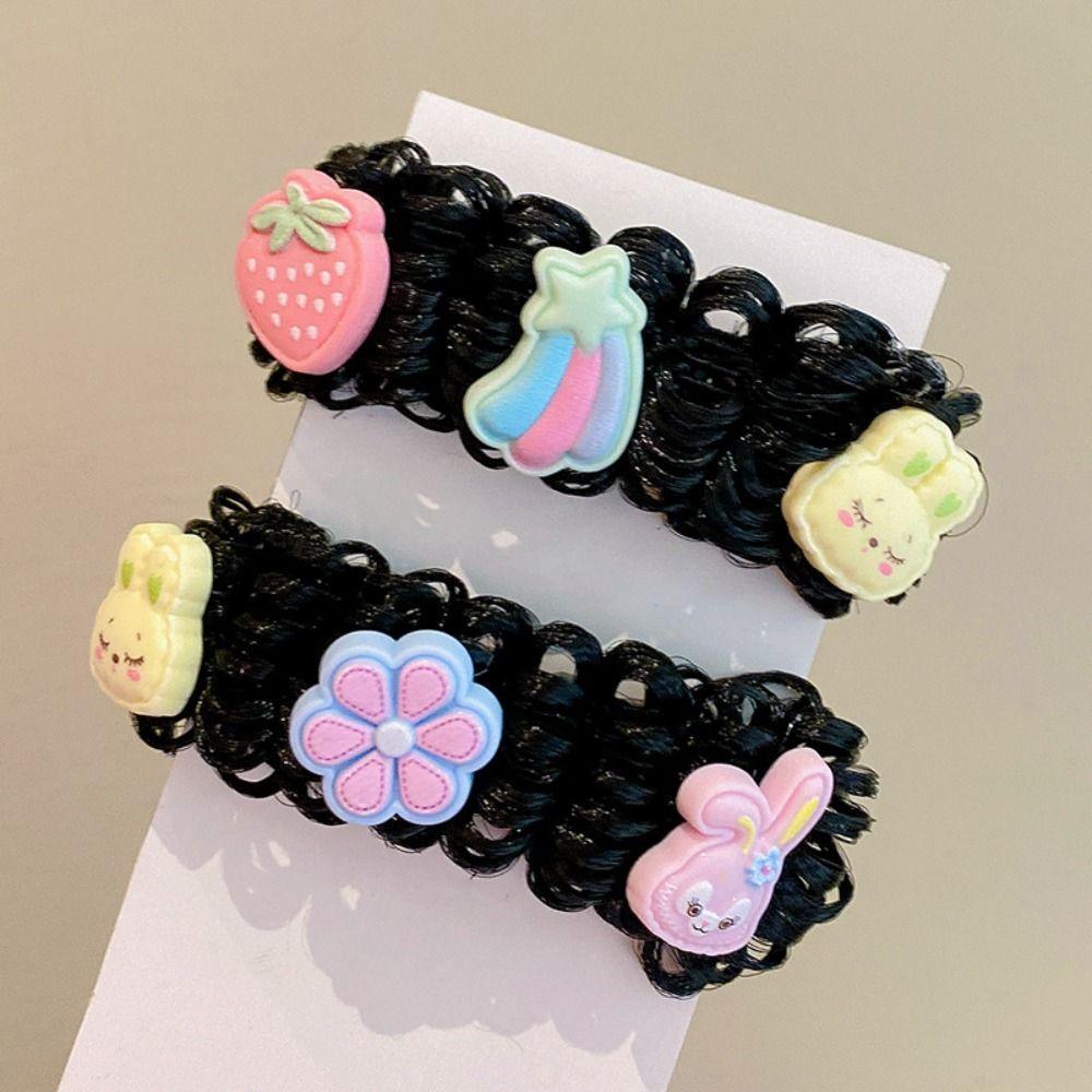 2pcs Kids Headwear Children's Cartoon Wig Cute Girls Headdress Wig Hair Extension Baby Wig Chignon