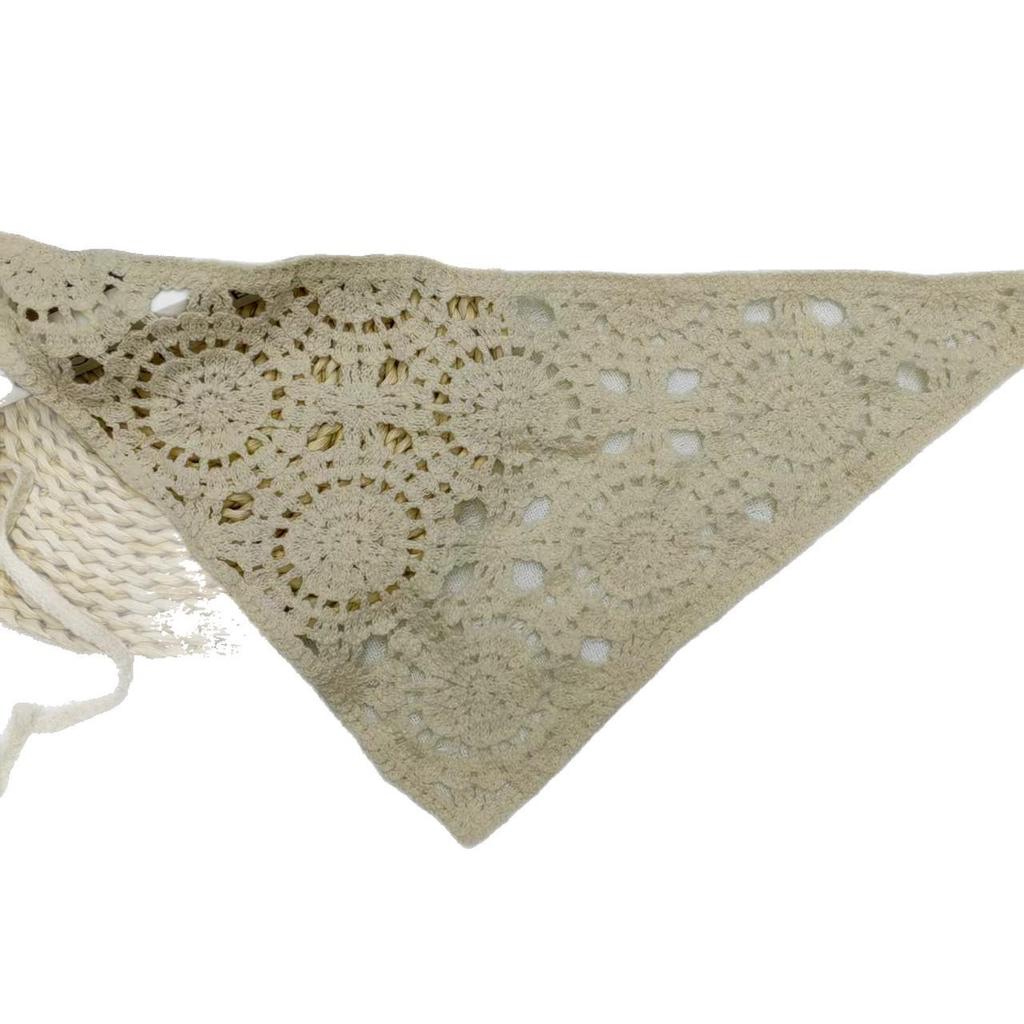 Korean Style Knitted Triangle Headscarf: Sweet Geometric Pastoral Hair Band